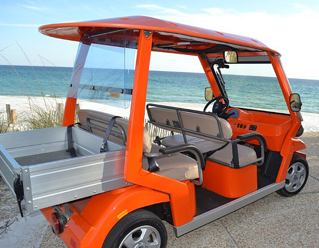 Orange Golf Cart